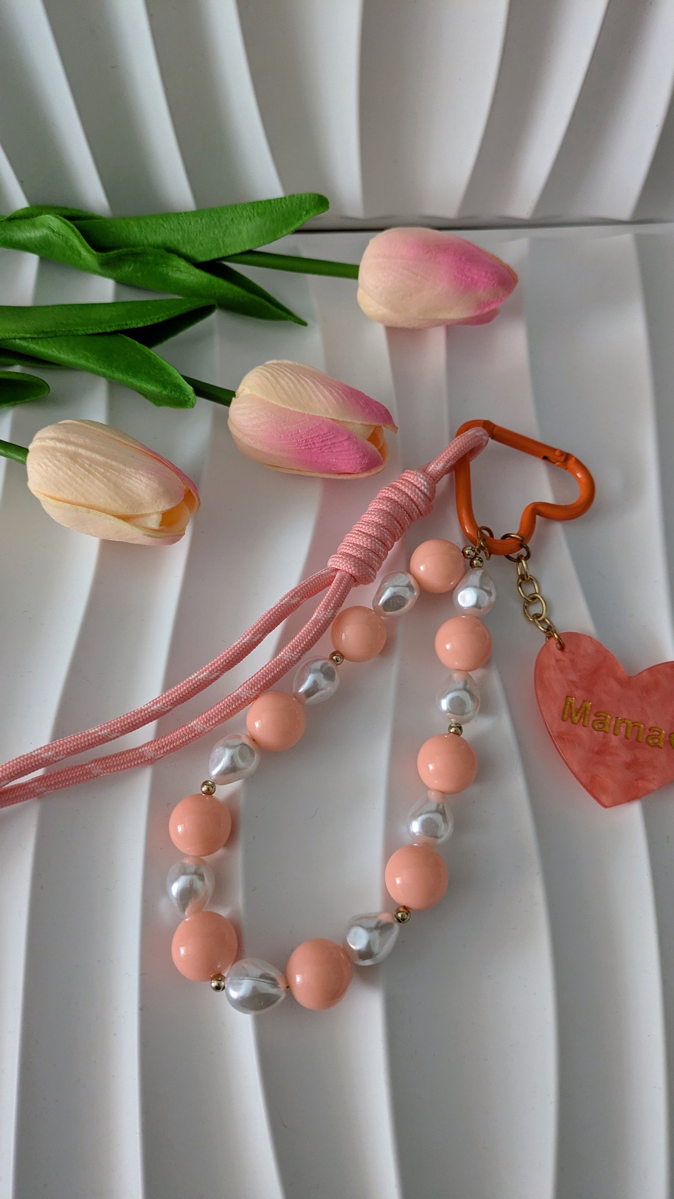 Porte Clé rose "Mama"