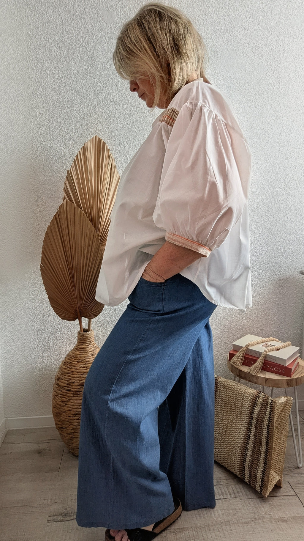 Pantalon Noé jeans léger avec Foulard