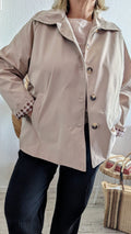 Veste trench Aria courte doublure imprimée carreau