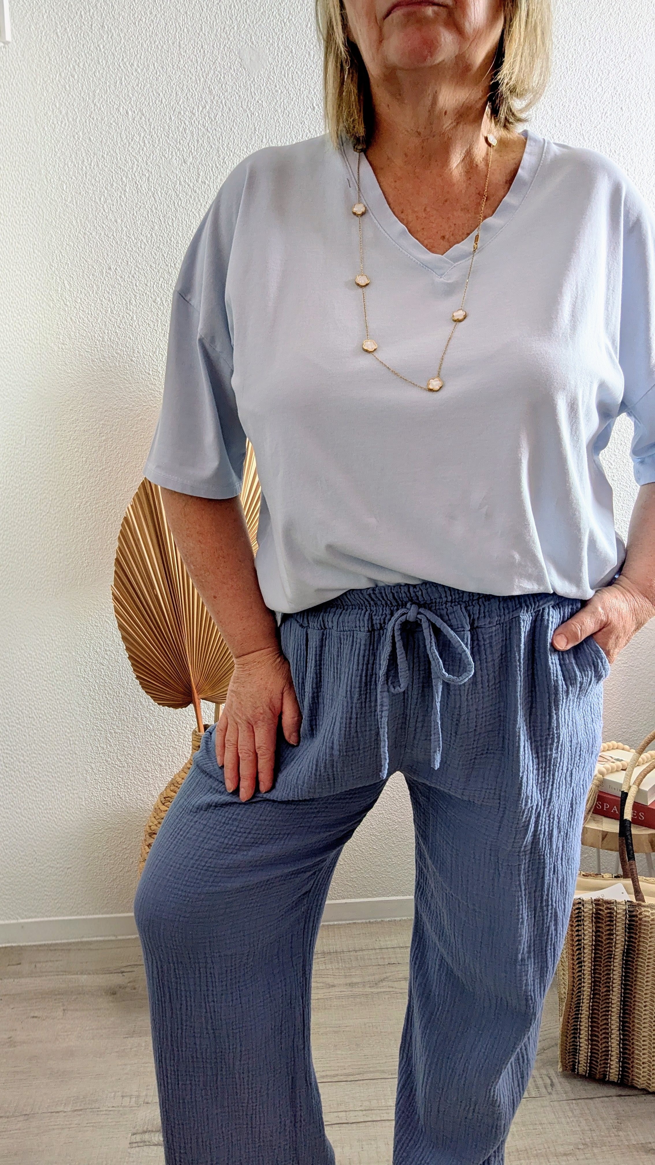 T-shirts Issa oversize en coton col V épaules tombantes