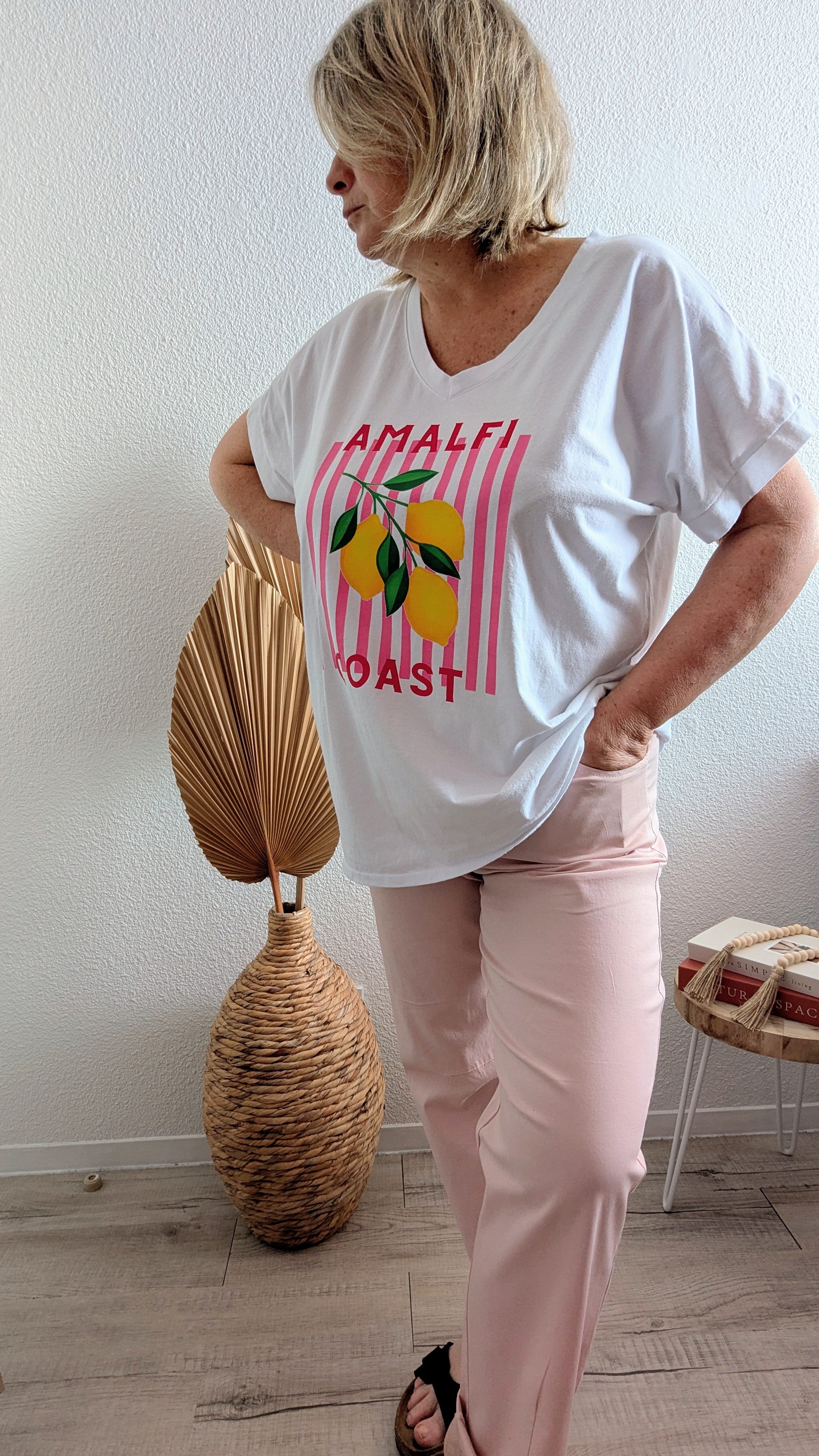 Pantalon confort Léa rose