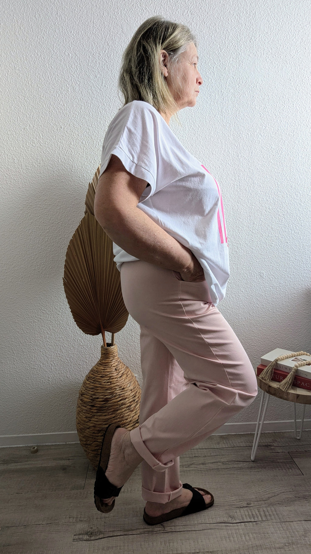 Pantalon confort Léa rose