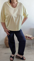 T-shirts Issa oversize en coton col V avec épaules tombantes