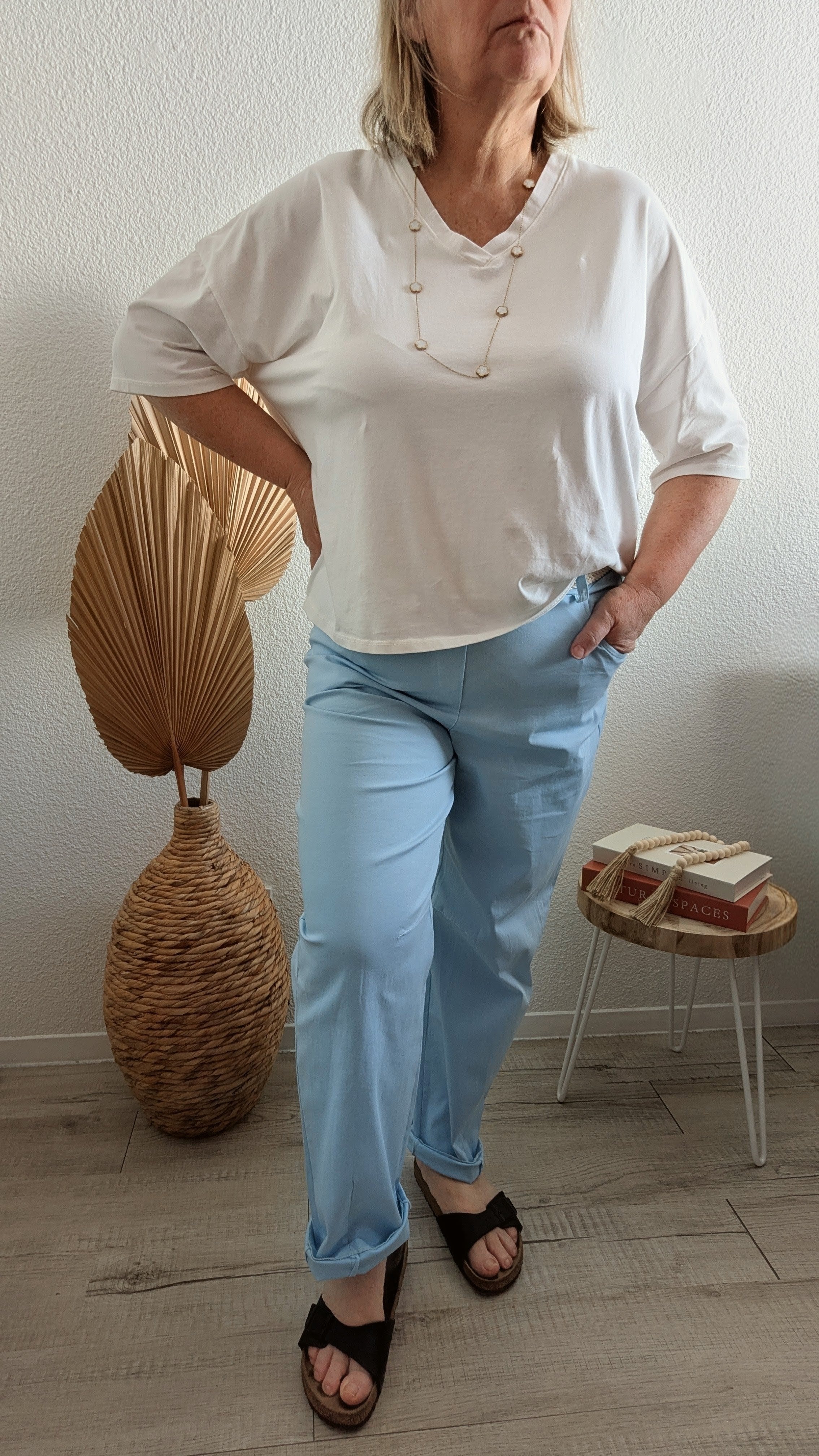 Pantalon confort Léa bleu ciel