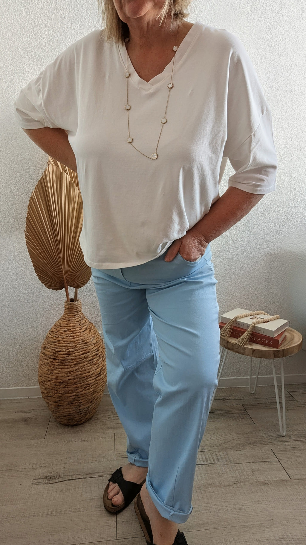 Pantalon confort Léa bleu ciel