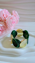 Bracelet tendance vert en acier inoxydable
