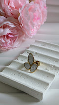 Bague blanche en acier inoxydable ajustable