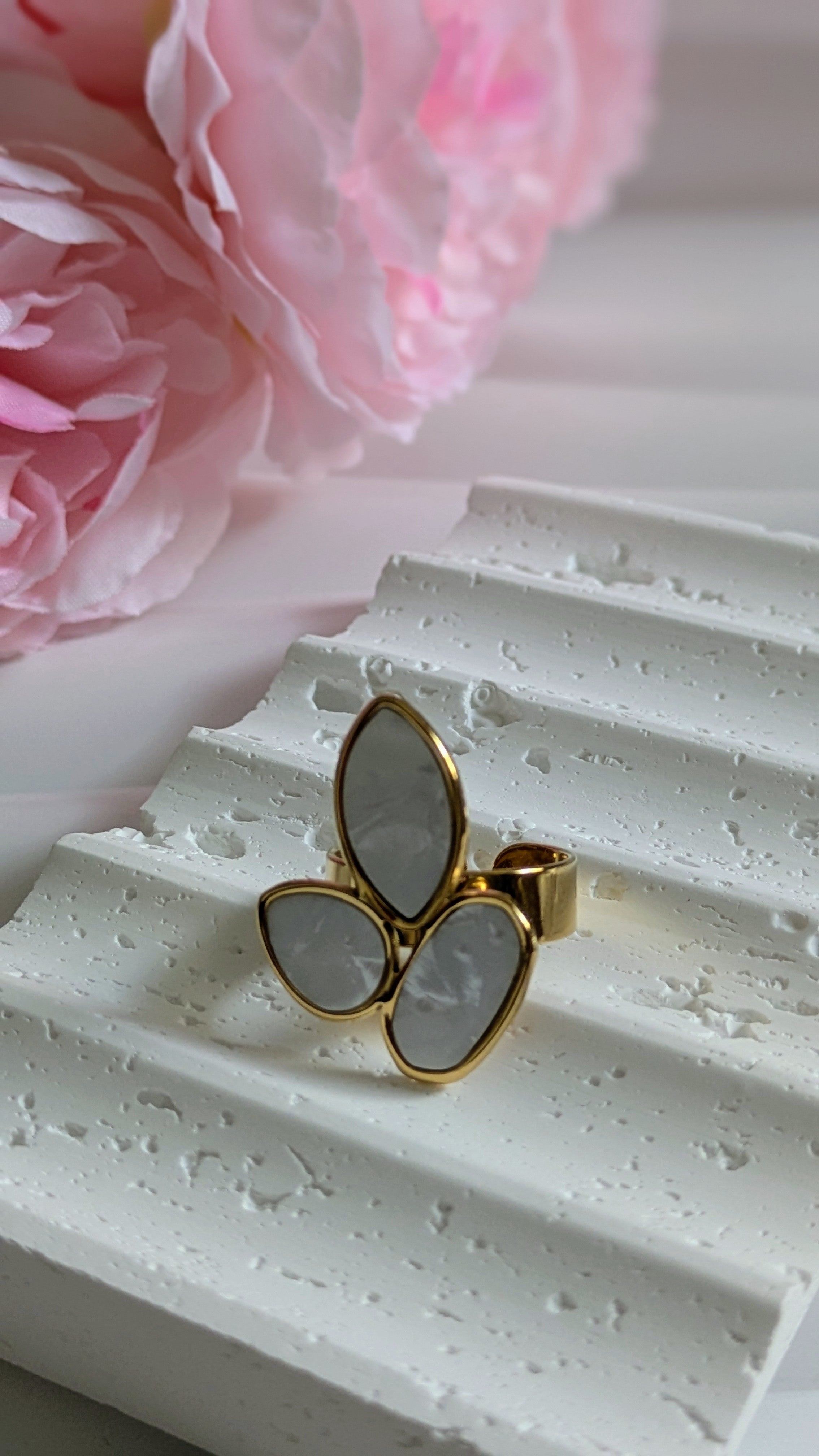 Bague blanche en acier inoxydable ajustable