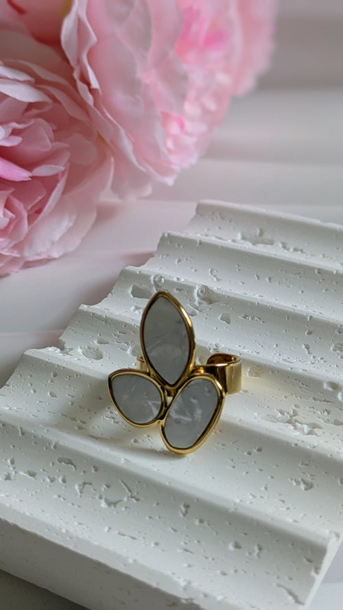 Bague blanche en acier inoxydable ajustable