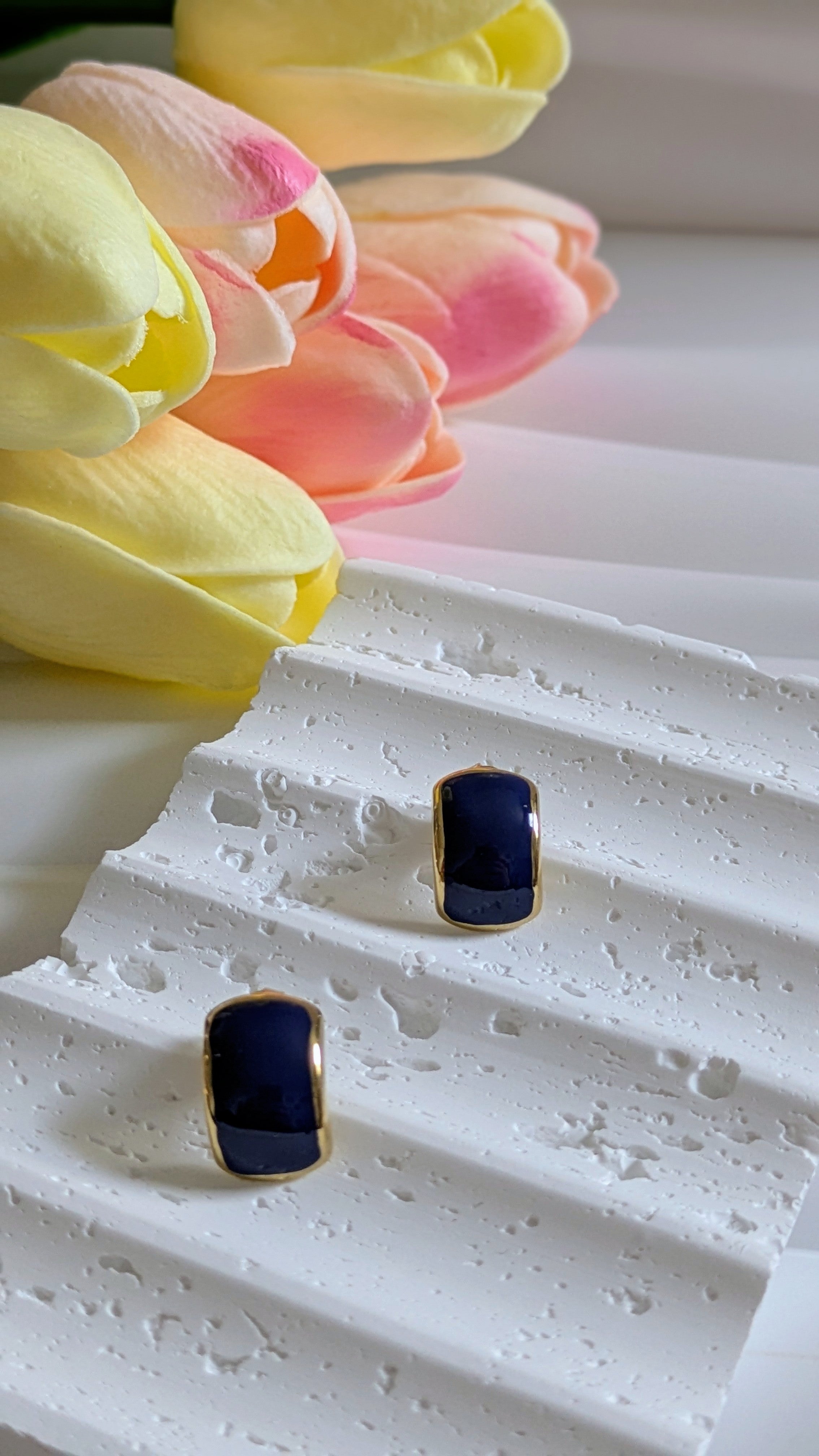 Boucles d'oreilles résine marine en acier inoxydable