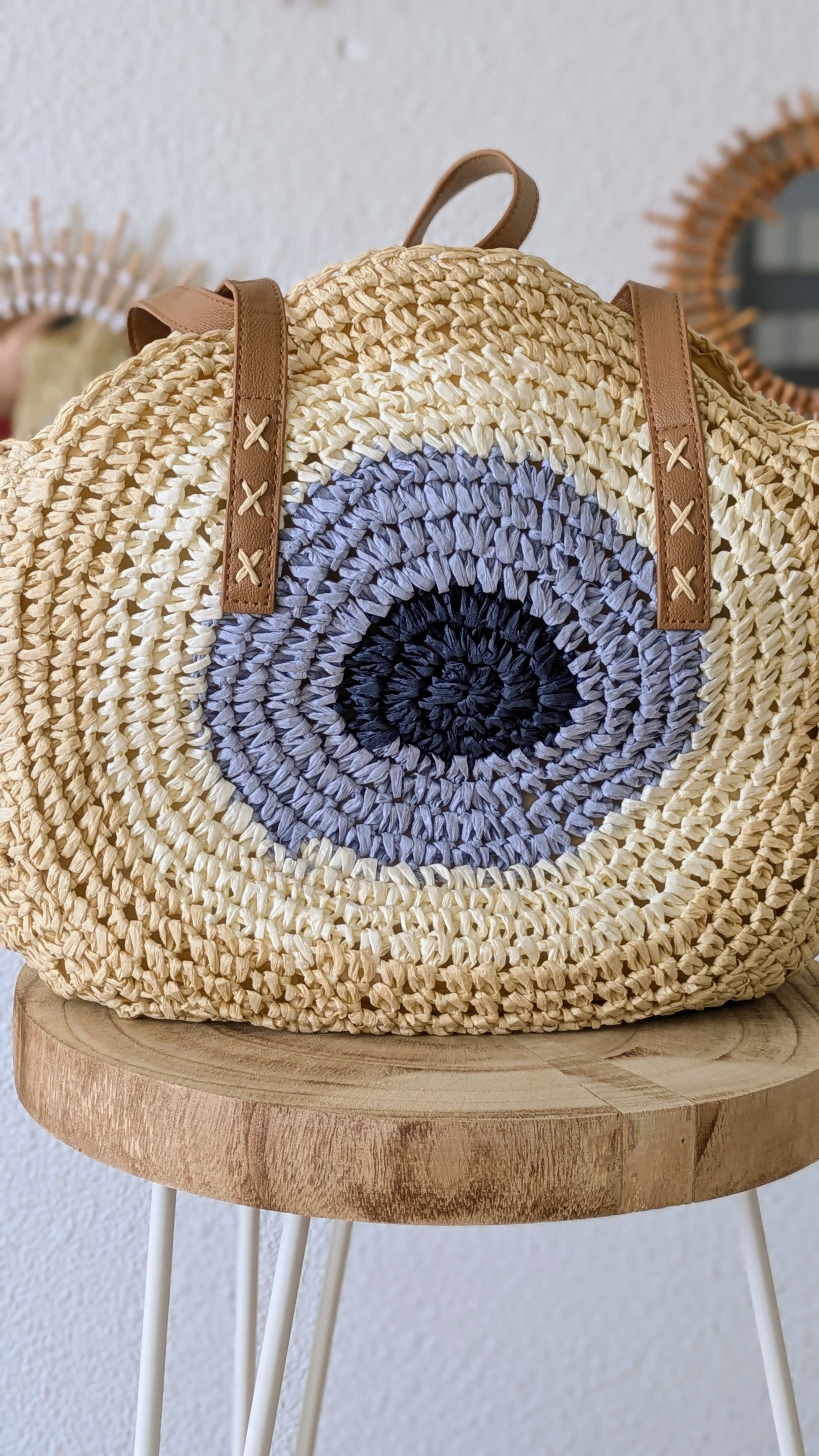 Sac Cabas tressé rond