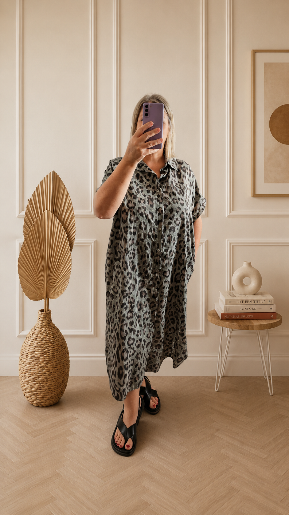 Robe Ibiza leopard en coton avec inscription dos IBIZA