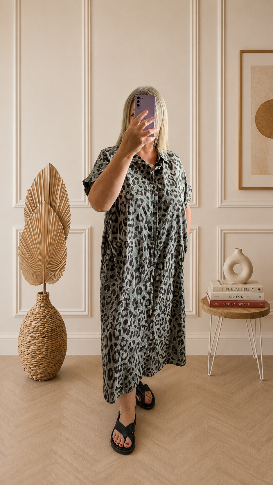 Robe Ibiza leopard en coton avec inscription dos IBIZA