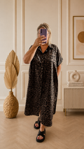 Robe Naé léopard en coton avec inscription dos ICONIC