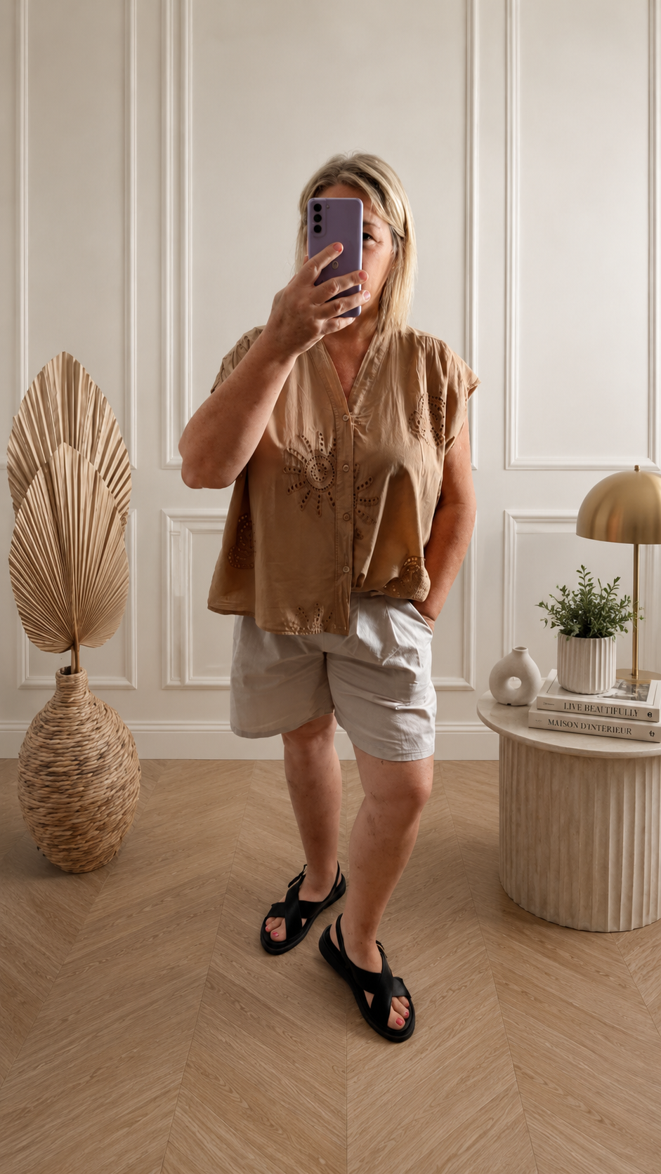 Short Borice beige en coton