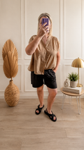 Short Borice en coton marron